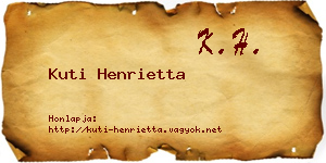 Kuti Henrietta névjegykártya