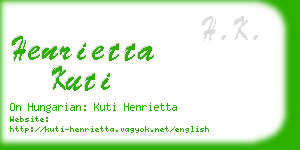 henrietta kuti business card